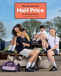 Back to School Buy One Get One Half Price.
