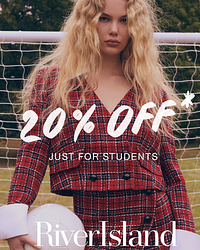 River Island have bumped up their student discount to 20% 